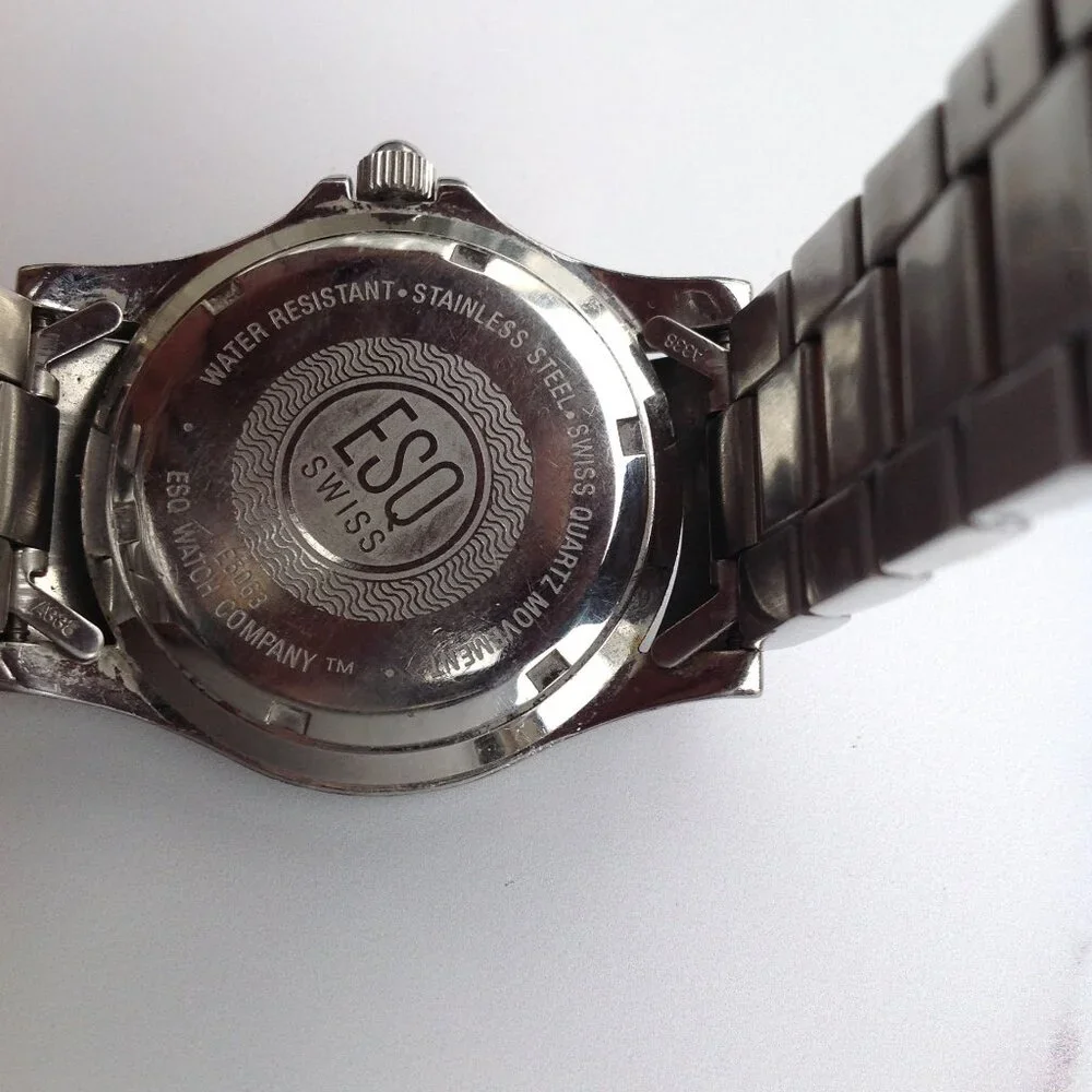 ESQ Movado Swiss Date Window Watch  E5063 Classic Styling